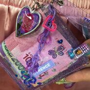 Purple glittery decorated thence wallet