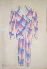 Sketch for Futurist suit by Giacomo Balla (1914)