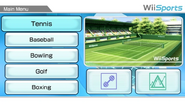 Wii sports menu