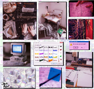 A purple-toned internet academia aesthetic moodboard