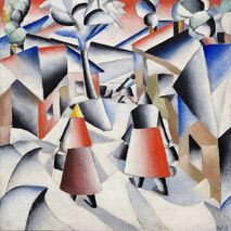 "Morning in the Village after Snowstorm" by Kazimir Malevich (1913)