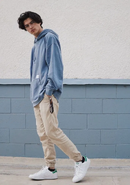 Soft blue summer streetwear