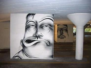 Murals painted by Barry McGee in the LACMA parking garage (now torn down).