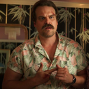 James 'Jim' Hopper from 'Stranger things' (2016 - ), portrayed by David Harbour rocking a vintage shirt.