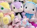 A variety of Poteusa Loppy bunny plush toys.