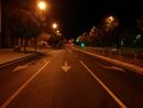 Empty road at night