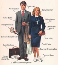 The "anatomy" of Yuppie fashion as portrayed in The Yuppie Handbook (1984).