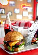 Diner burger and fries