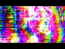 A glitched edit of Natsuki from psychological horror game Doki Doki Literature Club.
