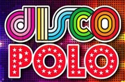 A Disco Polo logo, which uses a colorful, kitschy font.