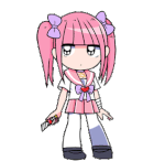 An animated sticker of Menhera-Chan.