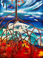 mangroove art, with biodiversity