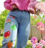 https://cottagespells.tumblr.com/post/620078286063730688 (422 KB) Handpainted (animal crossing themed) pants by hooodie-weather on Tumblr