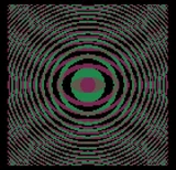 An example of a specific visual effect known as an interference circle or "The Eye" effect.