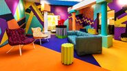 2015 decor for Kartel store presenting designs by Sottsass is clearly more Memphis Lite than typical Memphis
