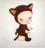 "Harmless Kitty" by Yoshitomo Nara (1994)