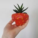 Strawberry flower pot by scandireader on Tumblr