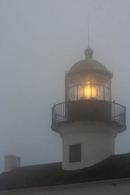 The Old Point Loma Lighthouse in the fog