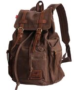 Homlove Vintage Canvas Backpack for Camping,School,Hiking,Travel Casual Leather Bags for both Women and Men Bookbag for Teen Girls and Boys