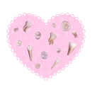 311815342050211.png (128 KB) 心形蕾丝图案上各种严重损坏的牙齿的图片。