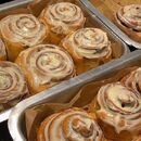 A batch of cinnamon rolls