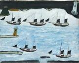 "Five Ships, Mount's Bay" by Alfred Wallis (1928)