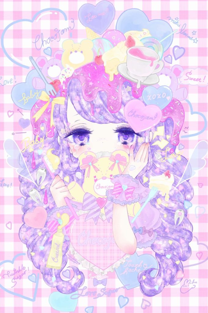 ♡ kawaii heart blush chibi anime face