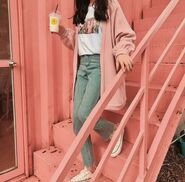 A cozy Peachy Vintage outfit