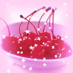 Image edit of a bowl of cherries by @lerrycore on Tumblr.