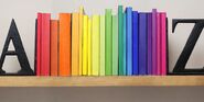 Vibrant academia Rainbow books A-Z