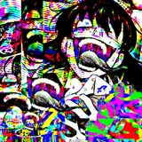 A glitched edit of Midari Ikishima from the Kakegurui series.