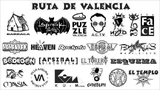 Logos from various Valencian nightclubs.