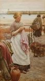 "The Pink Bodice" by Walter Langley (1904)