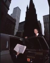 A limousine car in Wall Street, New York on November 17, 1986.