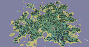 Typical size of an island in indev, from a height of 300 Y in the air