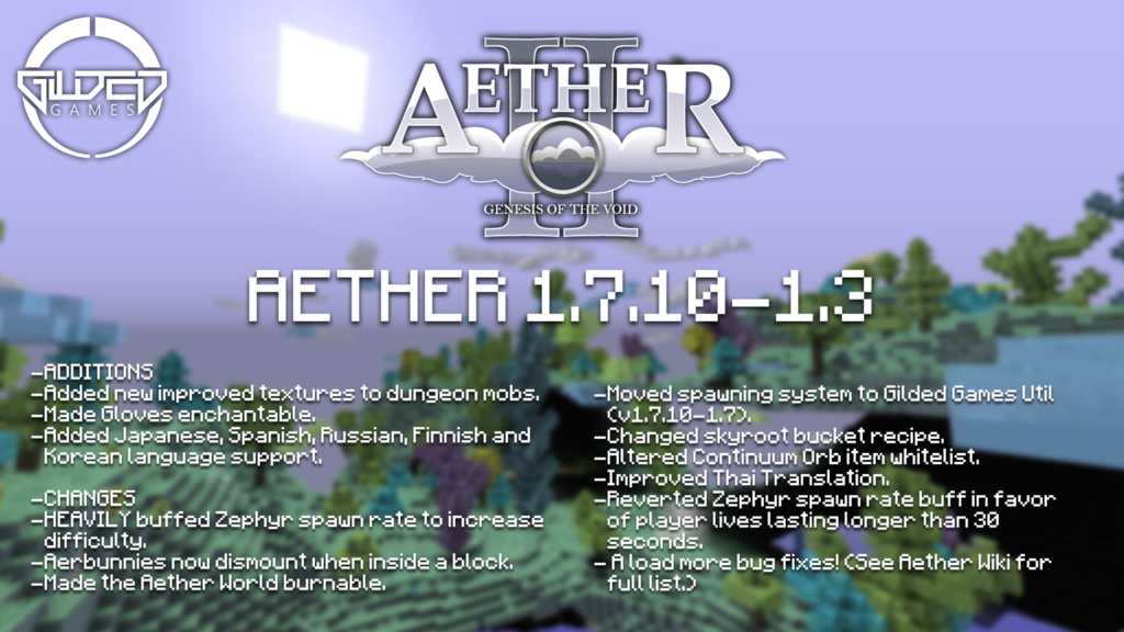 minecraft aether 2 mod 1.7 10