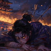 A badly injured Ryoichi as he watched his sister being killed