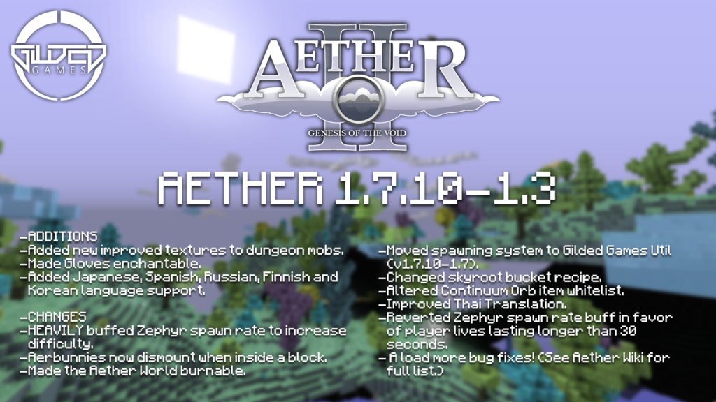 minecraft aether 2 mod 1.7.10