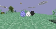 From left, Blue Egg, White Egg, Black Egg.