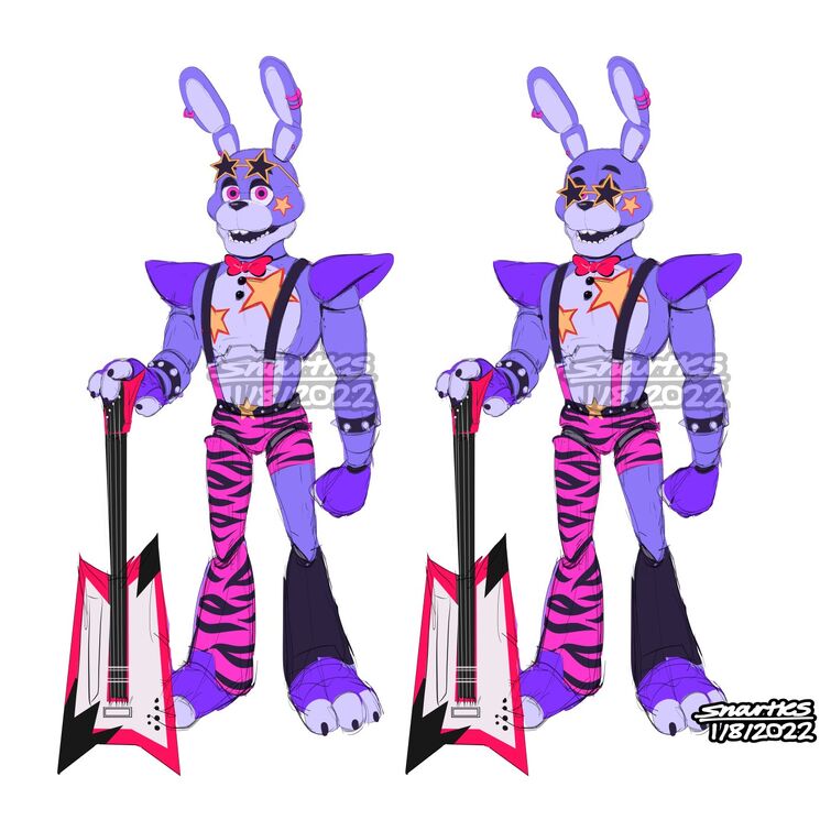 How to draw Glamrock Bonnie (FNaF: Security Breach) 