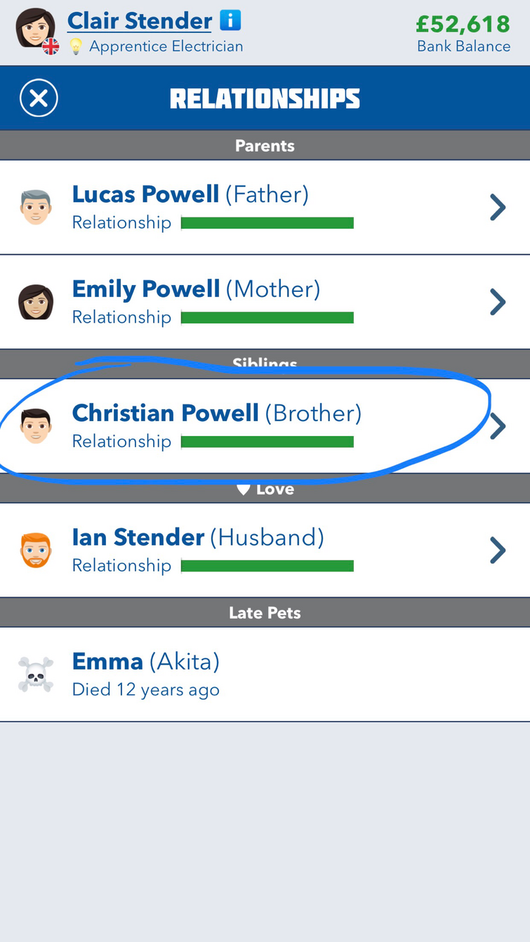 bitlife,another game that i’m so obsessed with really blessed me with naming my brother chris powell