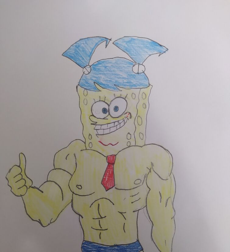 spongebob muscles drawing