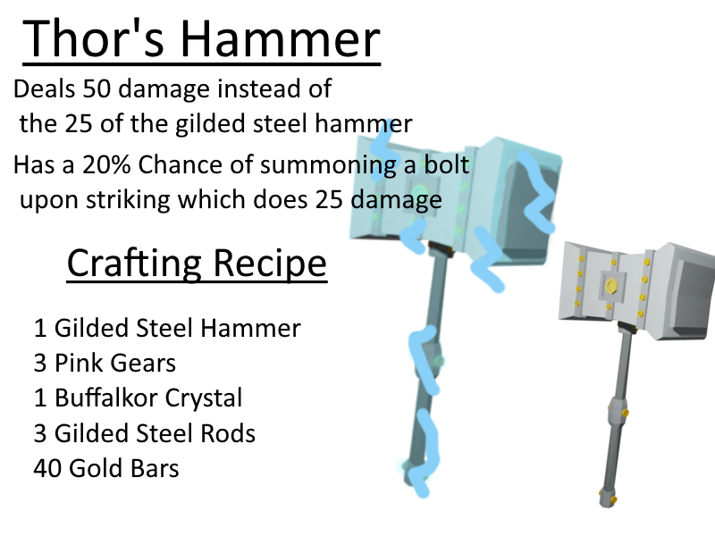 Upgrade To The Gilded Steel Hammer Fandom - gilded hammer roblox skyblock