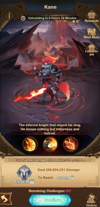 Kane's miniboss screen.