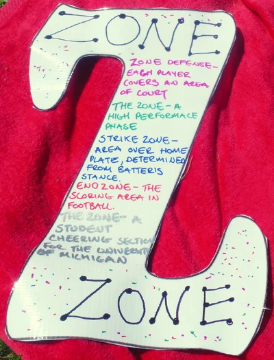 "Z" for "Zone." Zone defense. Zone of high performance. The strike zone in baseball. The end zone in football. The Zone is an after school group that meets at U-Prep too