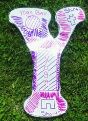 "Y" for ""Yoga ball, yoga shirt, yoga mat, yoga class, yoga shorts