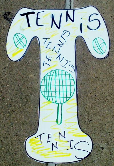 "T" for "Tennis."  Tennis has many great superstars including . In Pittsburgh, there are plenty of opportunities to play tennis at plenty of outdoor courts throughout the spring, summer and fall. Tennis is a varsity sport in most high schools.