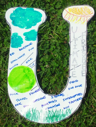"U" for "Ultimate Frisbee
