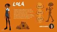 Lola character information slide.