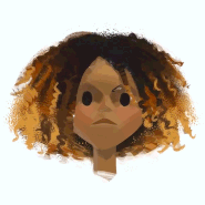 Lola's eyebrows being sketched in. (Link)